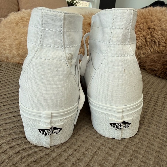 Vans Women's SK8-Hi Tapered Stackform Sneakers, Canvas True Whitewashing - Picture 6 of 8